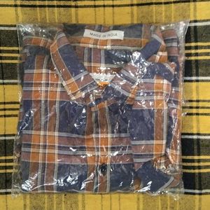 Eksco Blue &amp; Orange Plaid Flannel