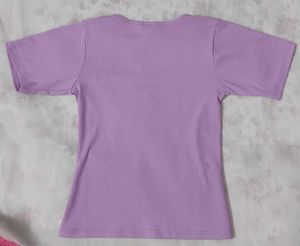 Lavender Square Neck Ribbed Top