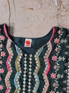 Emerald Green Embroidered Anarkali