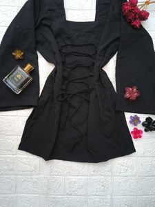 Corset Back Black Kurti 🖤