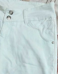 White Ankle Slit Jeans