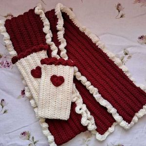 Handmade Crochet Heart Scarf