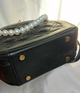 Black Cross Body Sling Bag Faux Leather