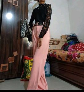 Blk Nd Peach Co-ord Set Without Belt