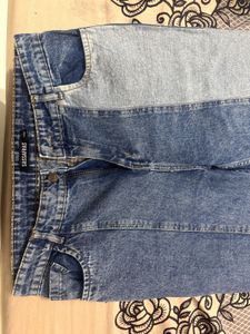Two-Tone Denim Jeans