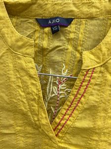 Yellow Cotton Kurti