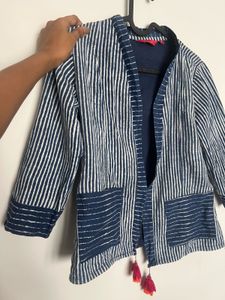 Indowestern Navy blue jacket With tassels XS