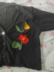 Embroidered Floral Top