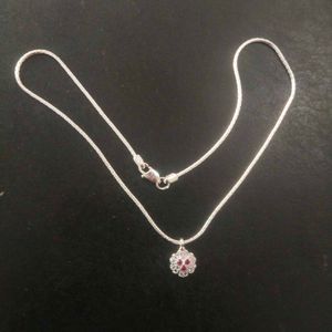 pure Silver Mix Snack Chain+Pandent Set