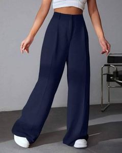 New Baggy Wide Leg Navy Blue Trousers