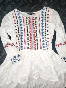 White Indian Top xs/s