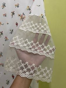 White Floral Midi Dress