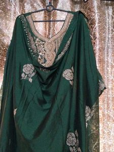 Green Embroidered Kurta With Pant And Dupatta