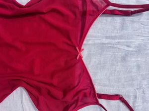Crimson Red Mesh Cami Top 🎀