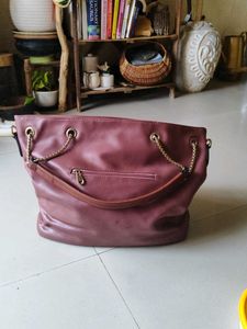 leather Mauve Shoulder Bag