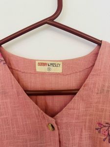 Pink Embroidered A-Line Dress - Bombay Paisley