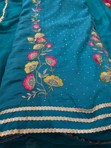 Teal Embroidered Salwar Suit