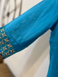 Embroidered Turquoise Blue Kurta