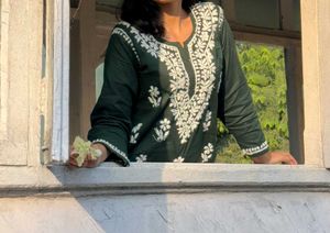 Modal Chikankari Short Kurti Top