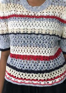 Striped Knit Cropped Sweater