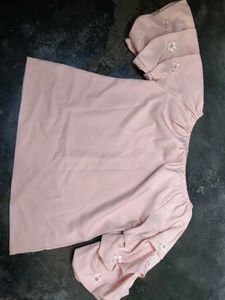 Peach Off-Shoulder Floral Top