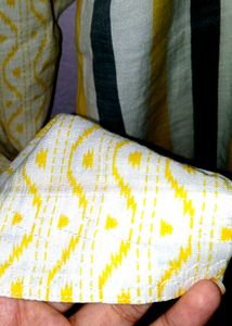 Yellow White Cotton Rayon Salwar Set 3xl