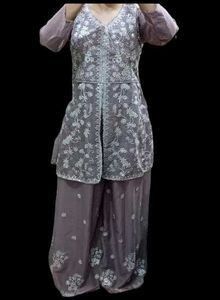 NEW SHARARA KURTI DUPATTA SET