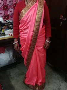 Peach Women&#39;s Saree