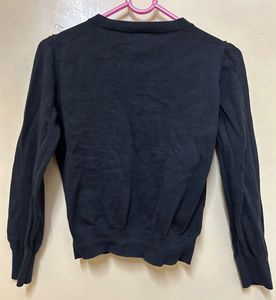 Black Woollen Shrug Coat
