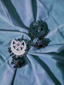 silver oxidised earrings