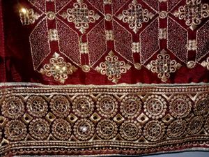 Burgundy &amp; Gold Embroidered Dress