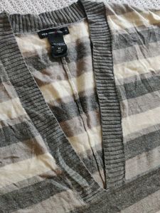 Striped V-Neck Sweater Top