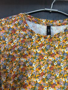 Floral side cutout dress