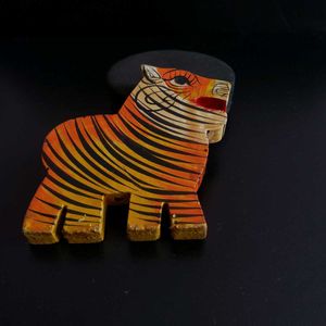 Hand-painted Wooden tiger pendant