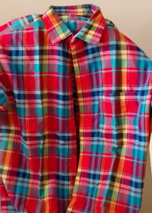 Colorful Plaid Button-Down Shirt