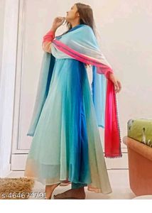 Elegant Ombre Anarkali Kurta Set