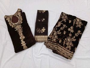 Velvet Embroidered Salwar Kameez