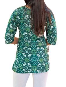 Green Printed Kurta