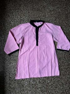 pinstripe pink short kurti