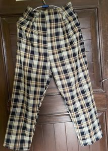 High Waisted Checkered Pants for Women
