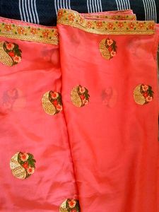 Embroidery Work Wedding Saree