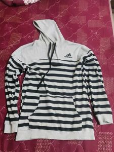 Adidas Striped Hoodie - Size M