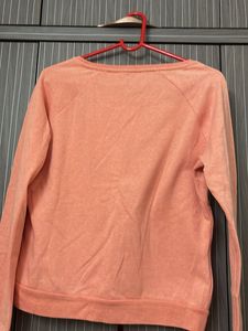 Peach 'Bonjour' Sequin Sweatshirt