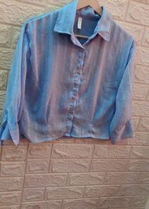 Striped Button-Down Top🍬💗