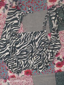 Zebra Print Tie Shoulder Top