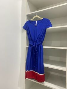 Lara Karen Royal Blue & Red Midi Dress