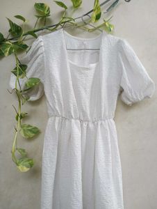 White Puff Sleeve Maxi Dress