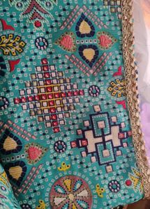 Teal Printed Dupatta