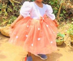 Cute Peach Tulle Party Dress
