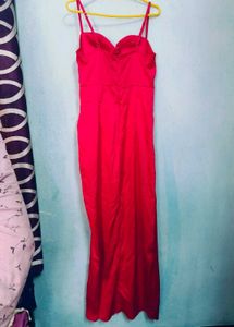 Red Dress With Corset Detailing